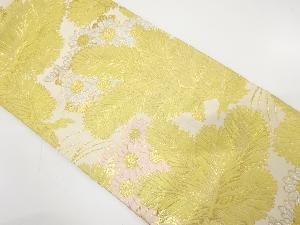 アンティーク　若松に菊模様織り出し丸帯（材料）